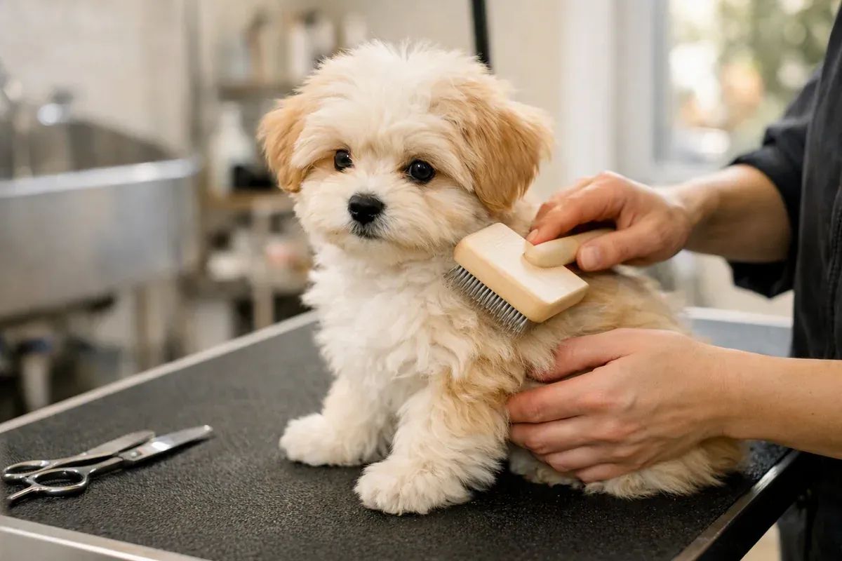 Toilettage du chiot : réussir le tout premier rendez-vous